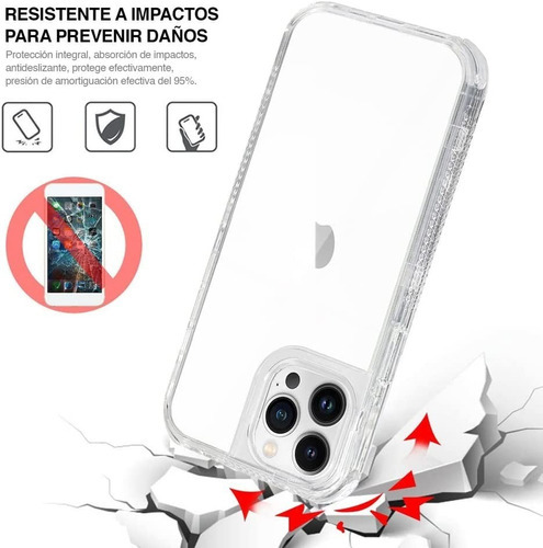 Funda Para iPhone Uso Rudo Alto Impacto Transparente 3 En 1 Nombre Del Diseño iPhone 14 Pro Max 6.7 Color Transparente