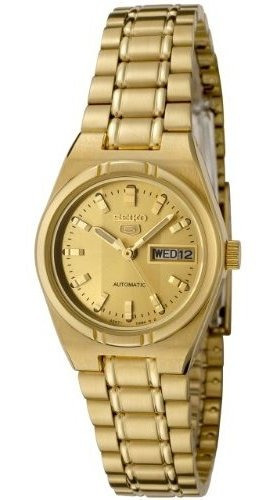 Seiko Sym600 k De La Mujer Seiko 5 automático Oro Dial Gold-