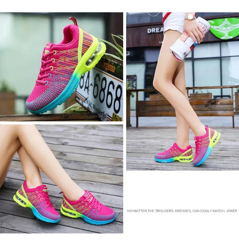 Zapatillas Deportivas Ligeras Para Correr Con Suela De Malla Tejida Para Mujer