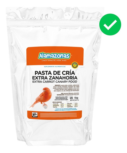 Pasta De Cría Extra Zanahoria Pro 1kg Periquitos