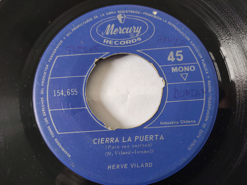 Vinilo Single De Hervé Vilard Cierra La Puerta (g37