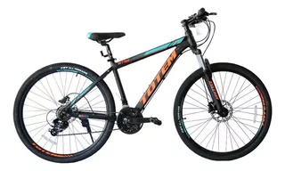 Mountain bike Totem W790 R27.5 17" 24v frenos de disco hidráulico cambios Shimano Tourney TY300 color negro/naranja con pie de apoyo