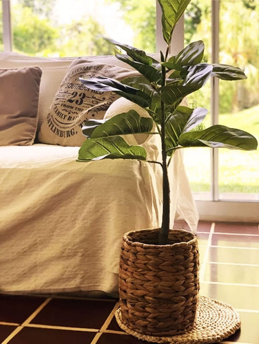Ficus Artificial Planta Alta Interiores Con Maceta 74 Cm