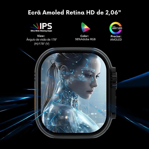 Smartwatch Ultra Ai 3 Relogio Inteligente 4gchip Nfc Chatgpt Prateado Bege