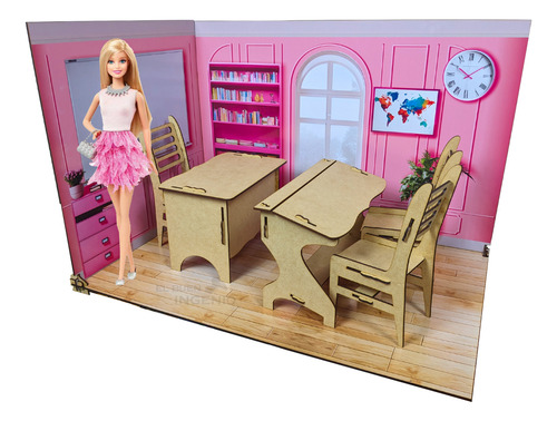 Escuelita De Los Sueños Set Para Muñecas Tipo Casa Muñecas