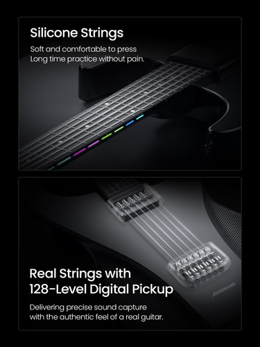 Guitarra Smart Guitar Aeroband Con Cuerdas De Silicona