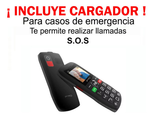Celular Para Adultos Mayores Botón Pánico Sos Teclas Libre Negro/rojo/verde