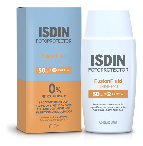 ISDIN Protetor Solar Facial Fusion Fluid Mineral FPS 50 - 50ml