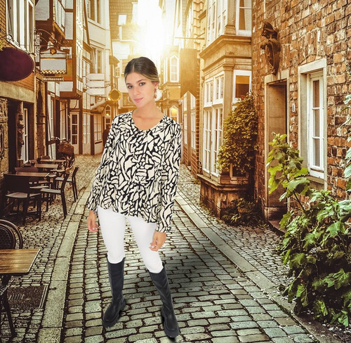 Imagen 9 de 10 de Blusa Mujer Fiesta Casual Dama Señora Estilo Cuello Camisa