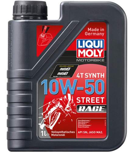 Aceite Motor Liqui Moly Racing Synth 4t 10w50 Sintético 1l