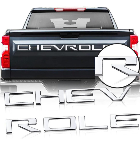 Letras 3d Tapa Trasera Chevrolet Silverado Cheyene 2019-2022