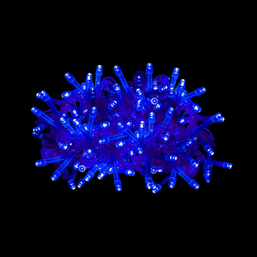 Serie Navideña 100 Led Luz Azul 7 Mts Cable Azul 12 Piezas