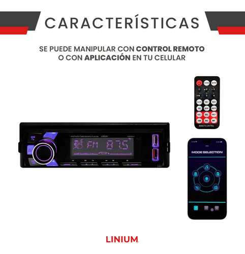 Autoestereo Coche Carro Radio Desmontable Am Fm Mp3 Usb Bt