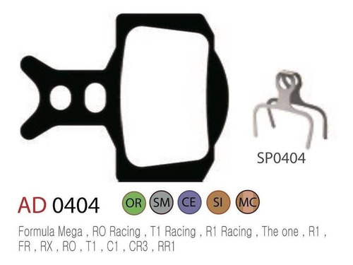 Imagen 3 de 5 de Pastillas Freno Org Para Formula The One / R1 Ad404 Ashima