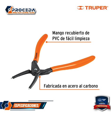 Pinza Punta Recta 7 Para Cerrar Anillos, Mango De Pvc 17361