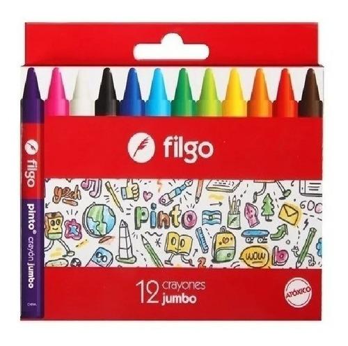 Crayones Jumbo Filgo  X12 Colores 