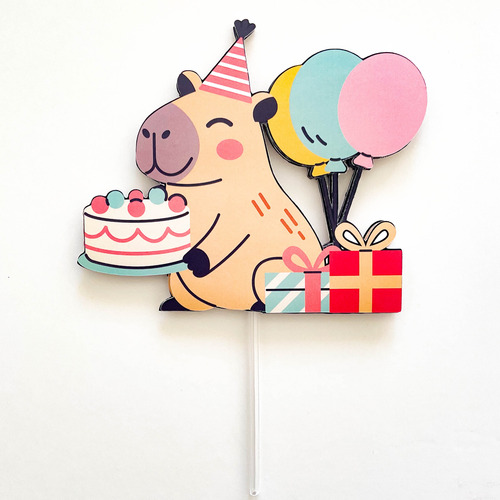 Adorno De Torta Capibara Cake Topper Fiesta Infantil