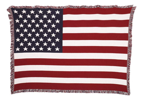 | Manta Tejida Bandera De Estados Unidos Y Flecos Ee. U...
