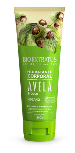 Creme Hidratante Corporal Avelã E Coco Vegano Bio Extratus