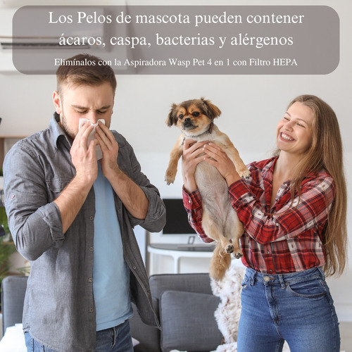 Aspiradora Wasp Pet 4 En 1, Para Pelos De Mascotas