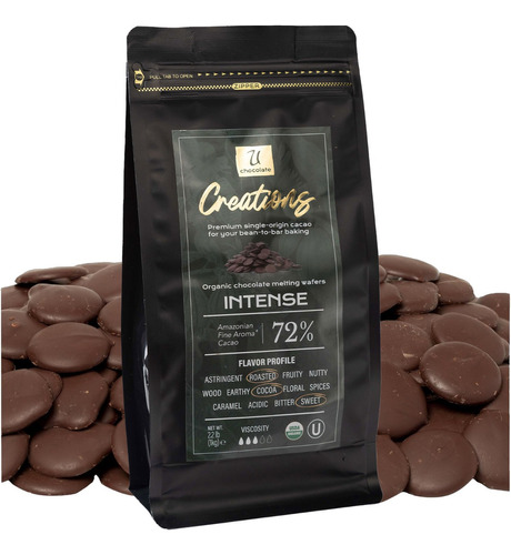 Cobertura  Orgánica Chocolate 72% Con Azucar De Coco 1kg