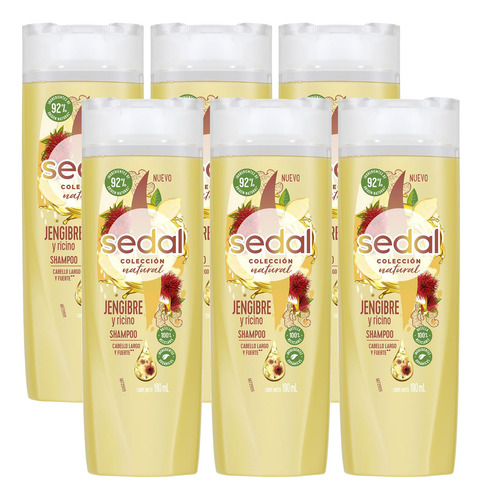 Pack Shampoo Sedal Jengibre Y Ricino 190 Ml