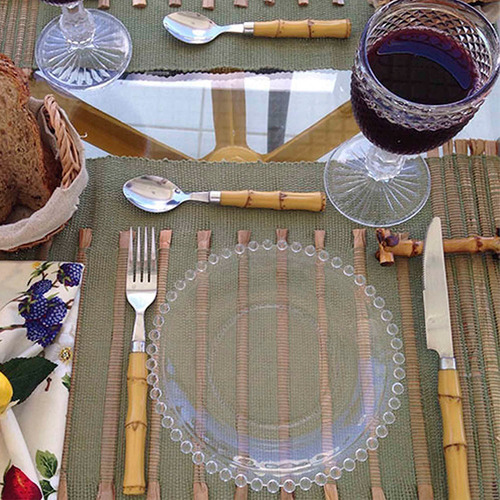 Imagem 3 de 4 de Conjunto 4 Sousplats Cristal Chumbo Pearl Clear 31,5x2 Loi