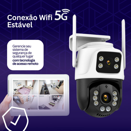 Câmera Ip Wi Fi 5g Lente Dupla Segurança Externa Espiã Yoose Branco