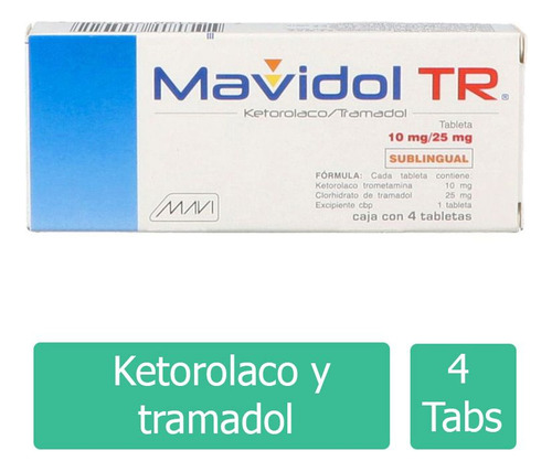 Mavidol Tr Sublingual 10 Mg/25 Mg 4 Tabletas