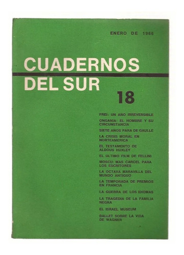 Cuadernos Del Sur.nº 18 Enero 1966 Año Iii