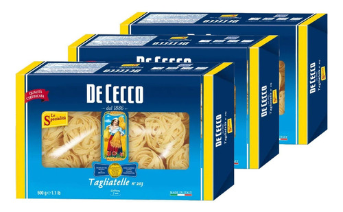 Macarrão De Cecco Tagliatelle Nidi 500g (3 Pacotes)