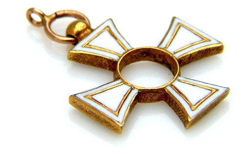 Condecoración De La Orden Teutónica De Oro 18k Esmalte 1,4gr
