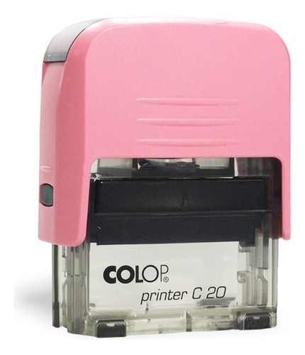 Carimbo Automático Transparente Print20 Rosa Com Branco