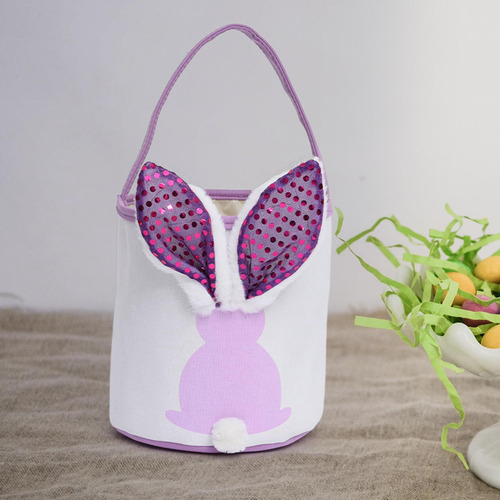 Cesta De Coelhinho Da Páscoa, Sacola De Presente, Roxo