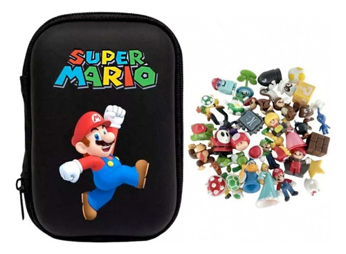 Mario Bros Luigi Set De Figuras Pequeña + Estuche De Regalo
