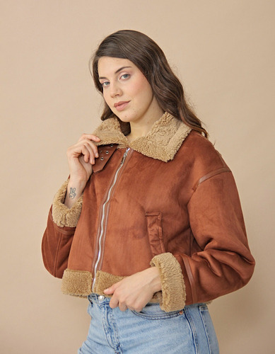 Campera Gamulan Corderito Peluche Mujer