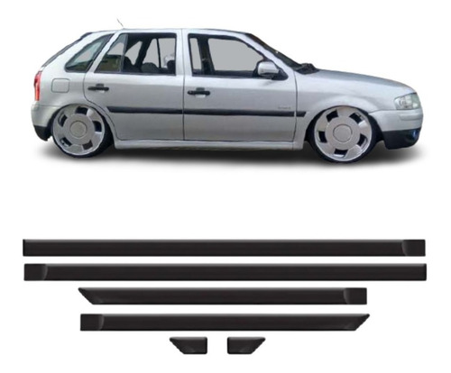 Jogo Frisos Laterais Vw Gol G4 4 Portas Com 6 Peças