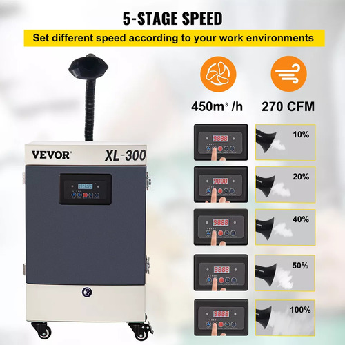 Extractor De Humo 330w 6 Filtros