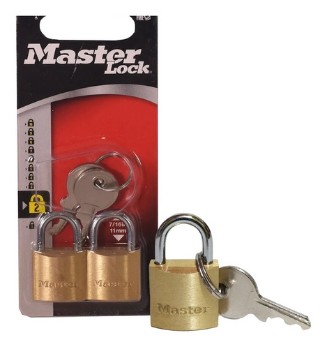 Candado Seguridad Master Lock Bronce 11mm X2 Febo