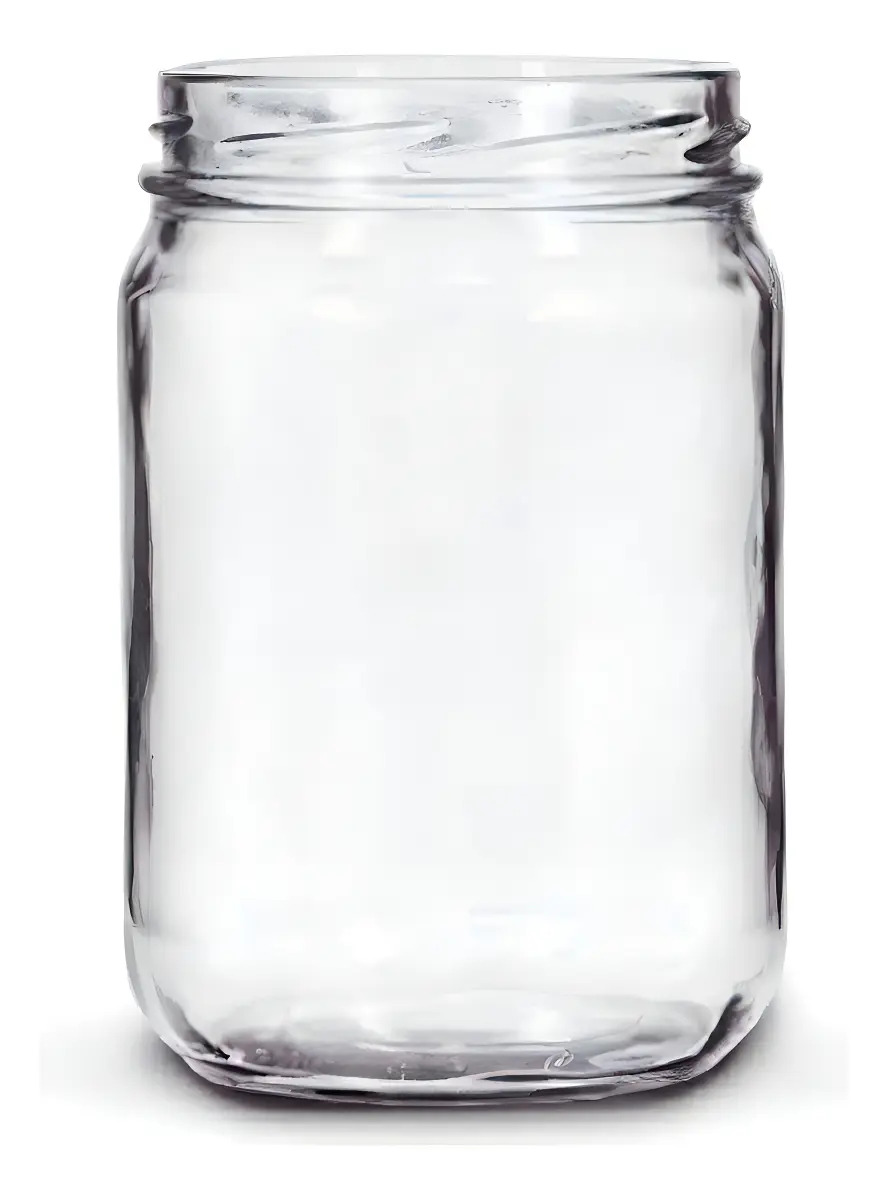 Jogo Potes Vidro 600ml Boca Larga Cilíndrico Vale dos Vidros Caixa 45