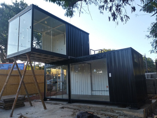Container Escritório Mercado 2 Andares 6mx2,4m Escada E Deck