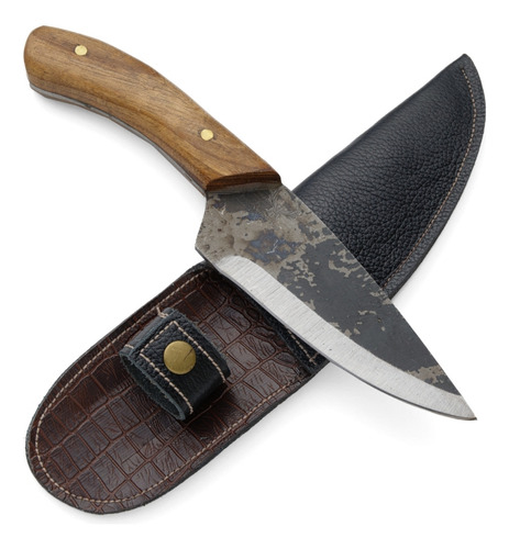 Faca Artesanal Coreadeira Brut Forge 5 Polegadas Amadeirada