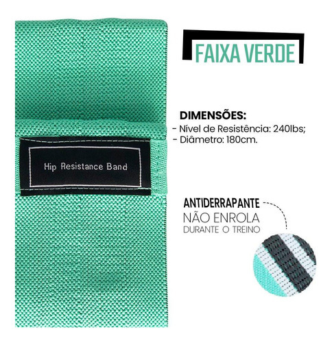 Kit De 3 Faixas Elásticas Para Exercícios Com 3 Níveis