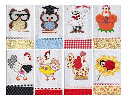 20 paños de cocina bordados navideños de patchwork