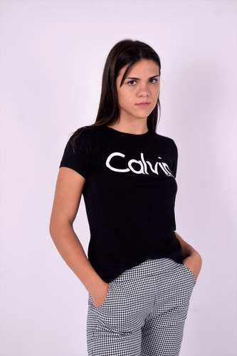 Remeras Importadas Calvin Klein Negro Logo Blanco