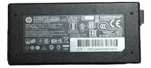 Cargador Laptop Original Hp, Punta Azul, 45w, 19,5v, 2.31a