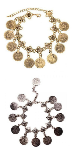 Ca 2 Piezas De Joyería Turca Antigua Boho Moneda Boho Tribal