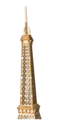 Imagen 2 de 2 de Torre Eiffel Decorativa Robotime Tg501 Armable Madera