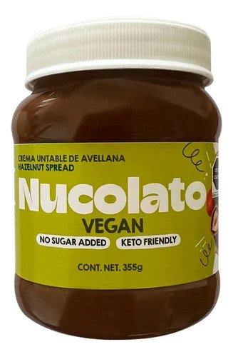 Nucolato Vegan Crema De Avellanas 350g Sin Azúcar Keto