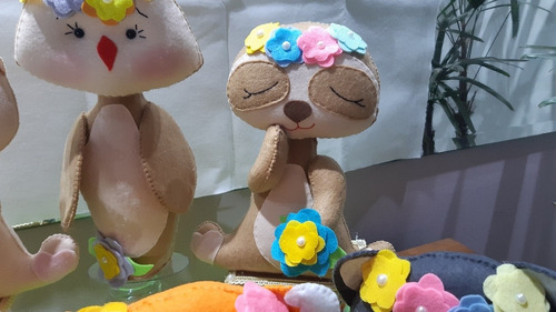 Kit Com 3 Animais Tema Bosque Encantado Flores